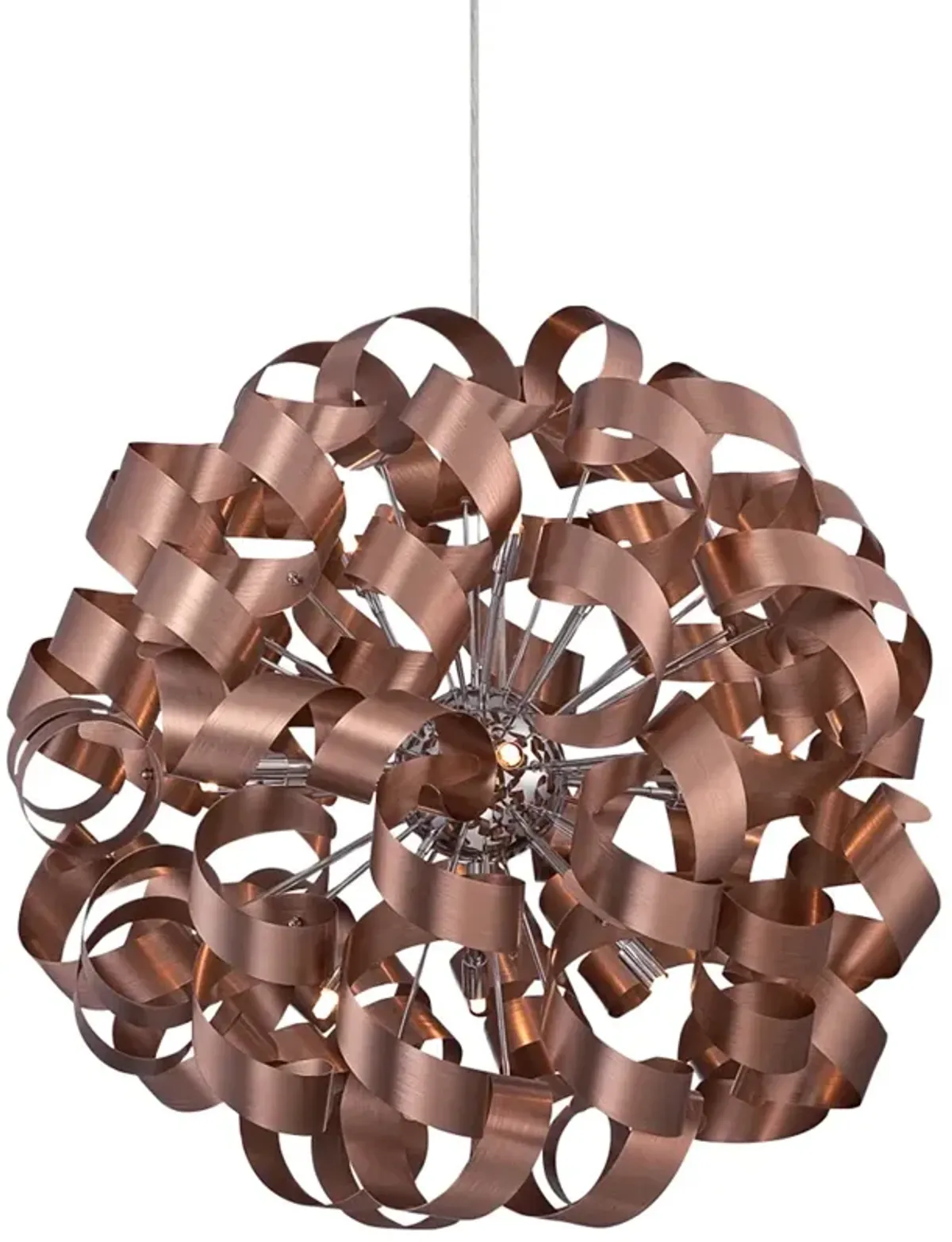 Quoizel Ribbons 31" Wide Satin Copper Pendant Light