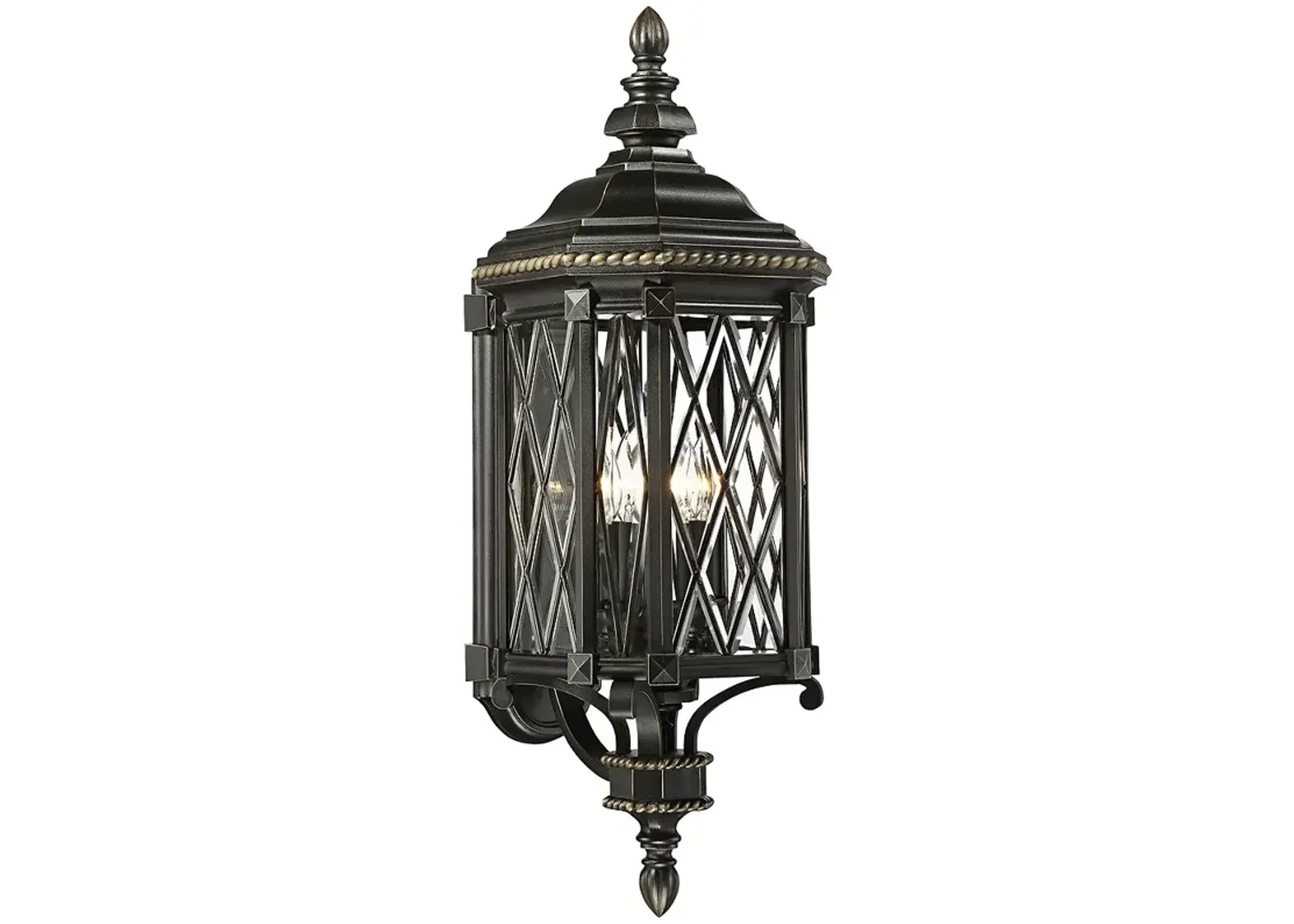 Bexley Manor 31 3/4"H Diamond Black Outdoor Wall Light