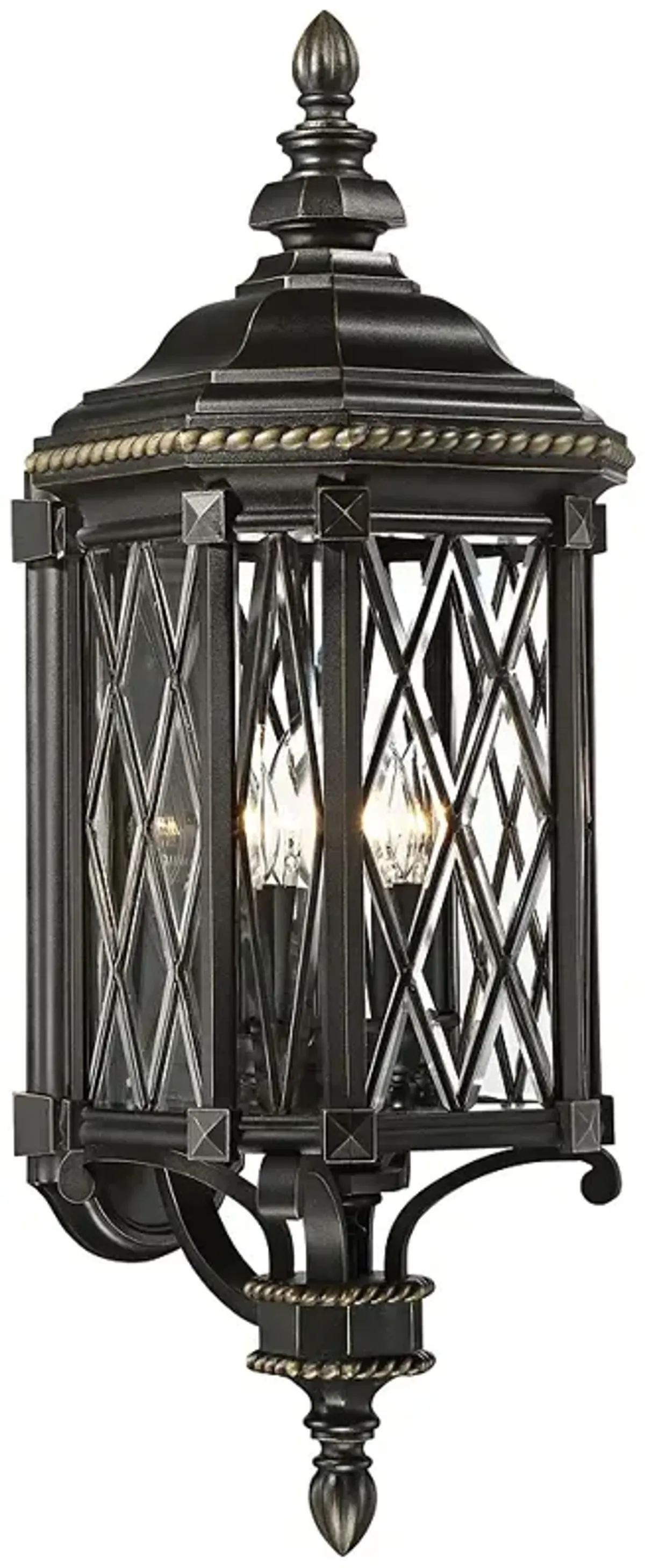 Bexley Manor 31 3/4"H Diamond Black Outdoor Wall Light