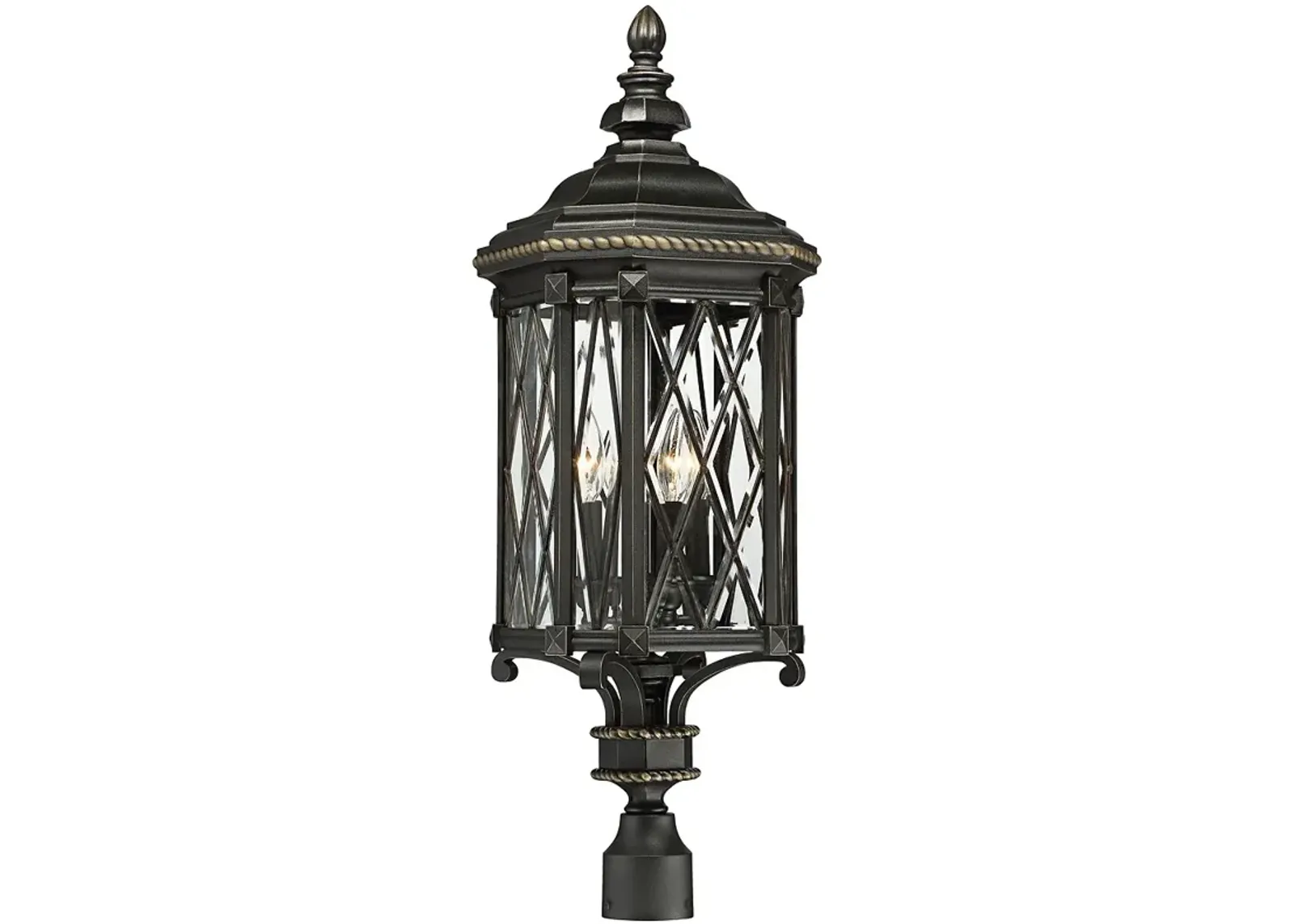 Bexley Manor 32 1/2"H Diamond Black Outdoor Post Light