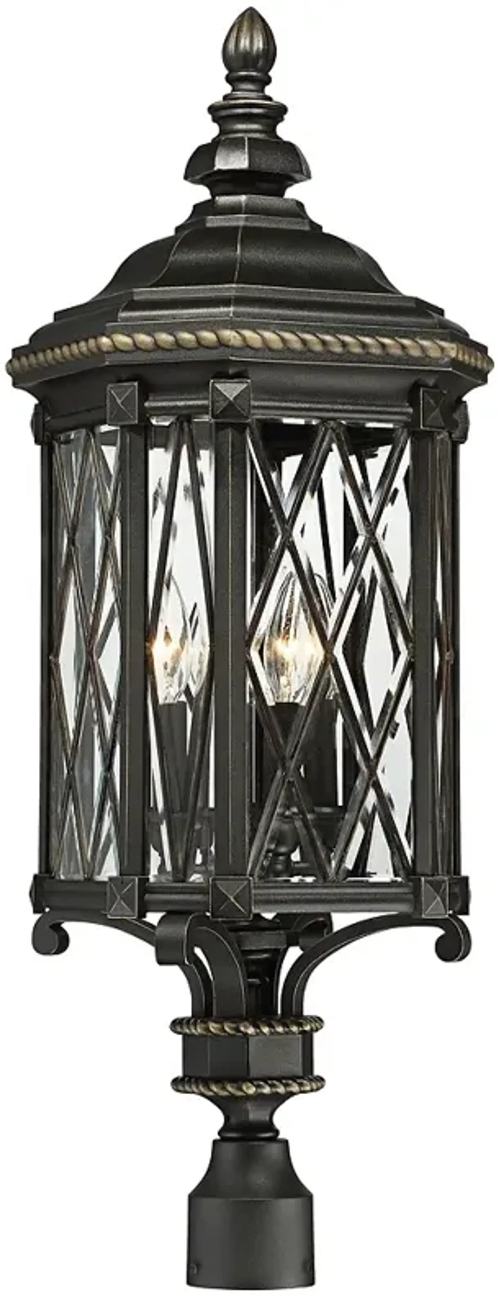 Bexley Manor 32 1/2"H Diamond Black Outdoor Post Light