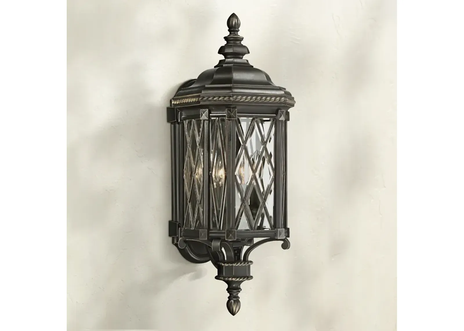 Bexley Manor 25 1/4"H Diamond Black Outdoor Wall Light