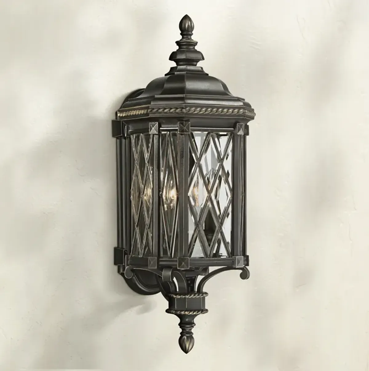 Bexley Manor 25 1/4"H Diamond Black Outdoor Wall Light