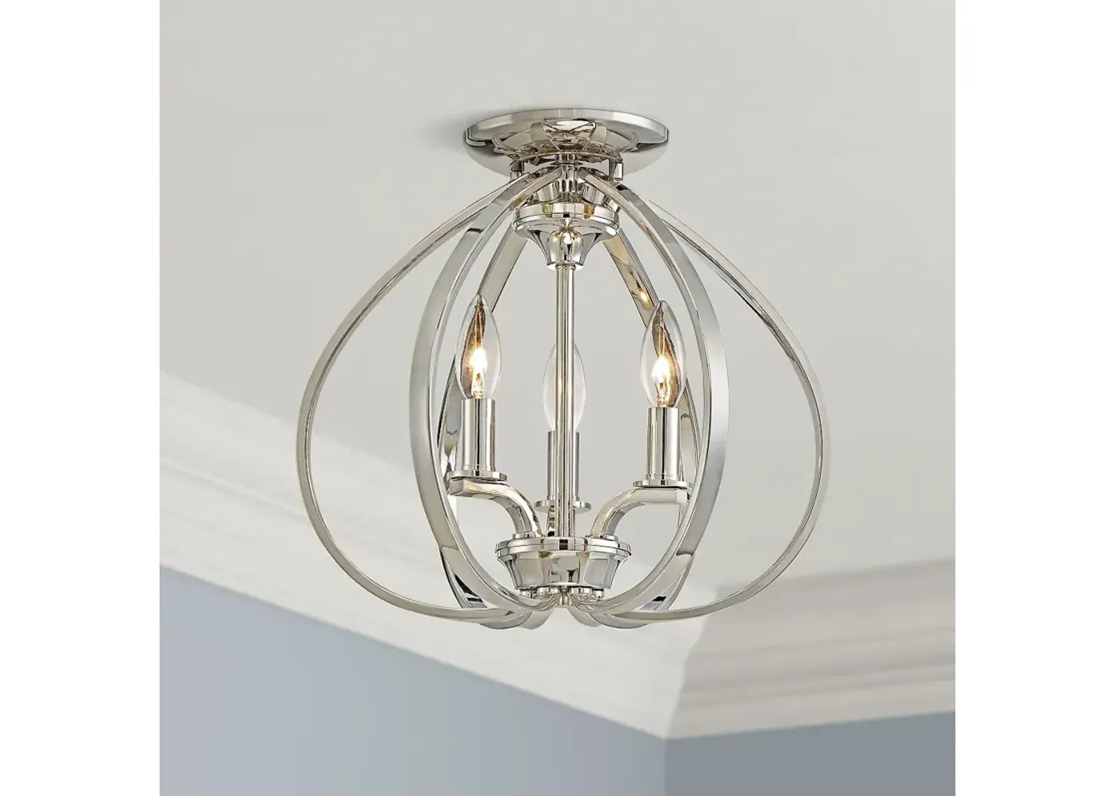 Tilbury 14" Wide Polished Nickel Ceiling Light