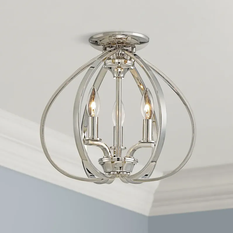 Tilbury 14" Wide Polished Nickel Ceiling Light