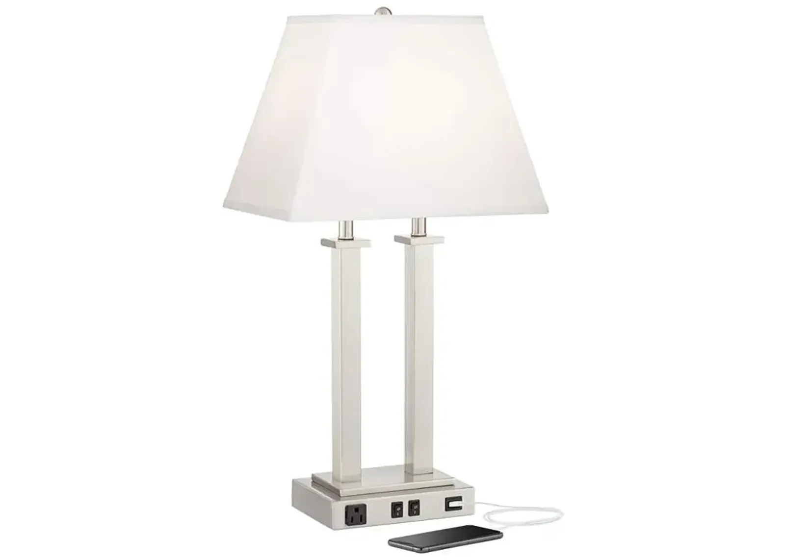 Possini Euro Amity 26" High Desk Lamp with USB Port and Outlet