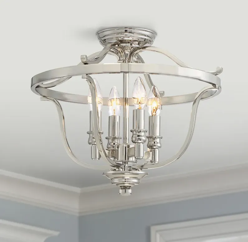 Audrey's Point 17 1/4" Wide Polished Nickel Ceiling Light