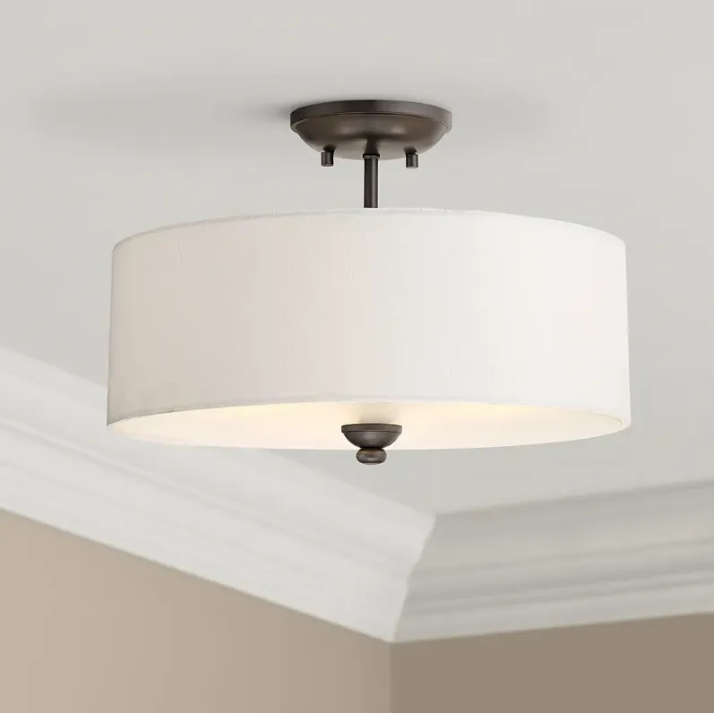 Shadow Glen 16" Wide Lathan Bronze Ceiling Light