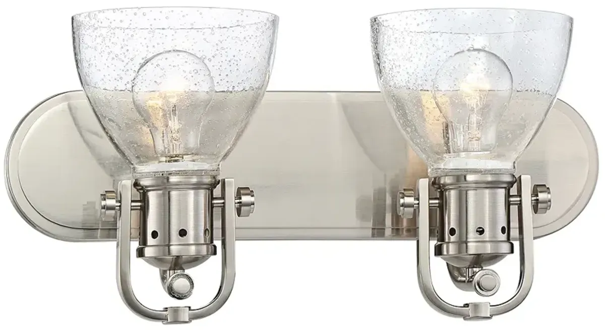 Minka Lavery Bath Art 16" Wide Brushed Nickel 2-Light Bath Light