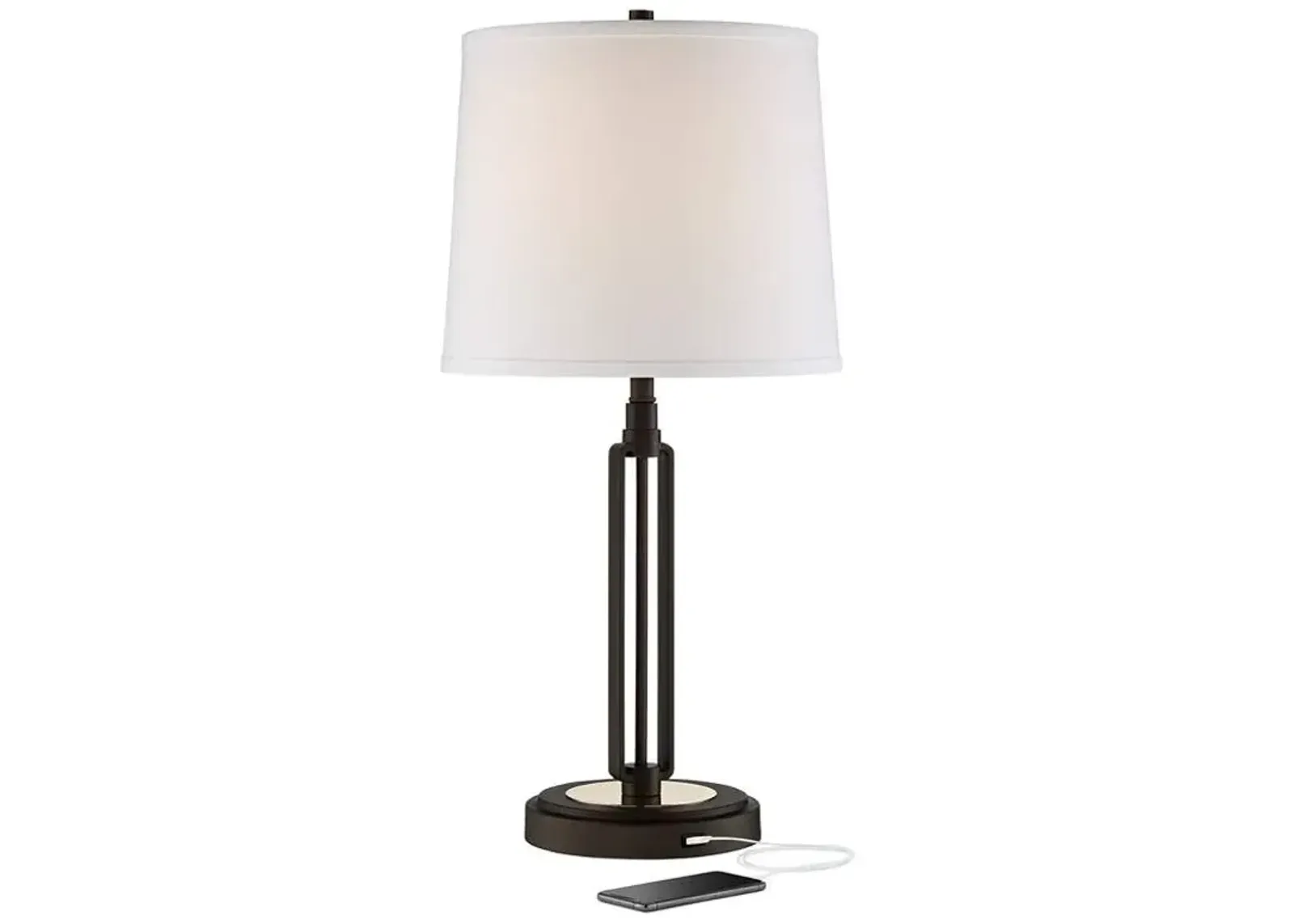 Franklin Iron Works Javier 24 1/2" Bronze Table Lamp with USB Port