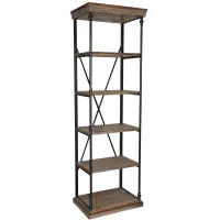 Crestview La Salle 77" High Iron and Wood Etagere Bookcase