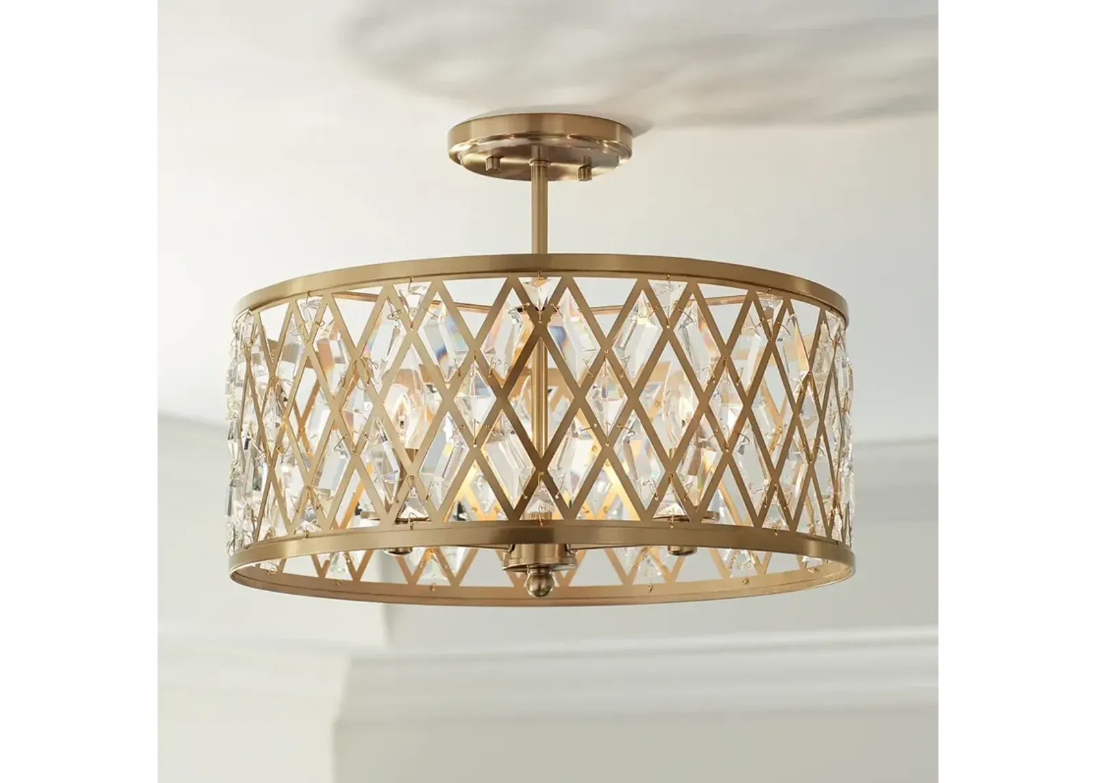 Possini Euro Tanz 16 1/2" Wide Satin Brass Ceiling Light