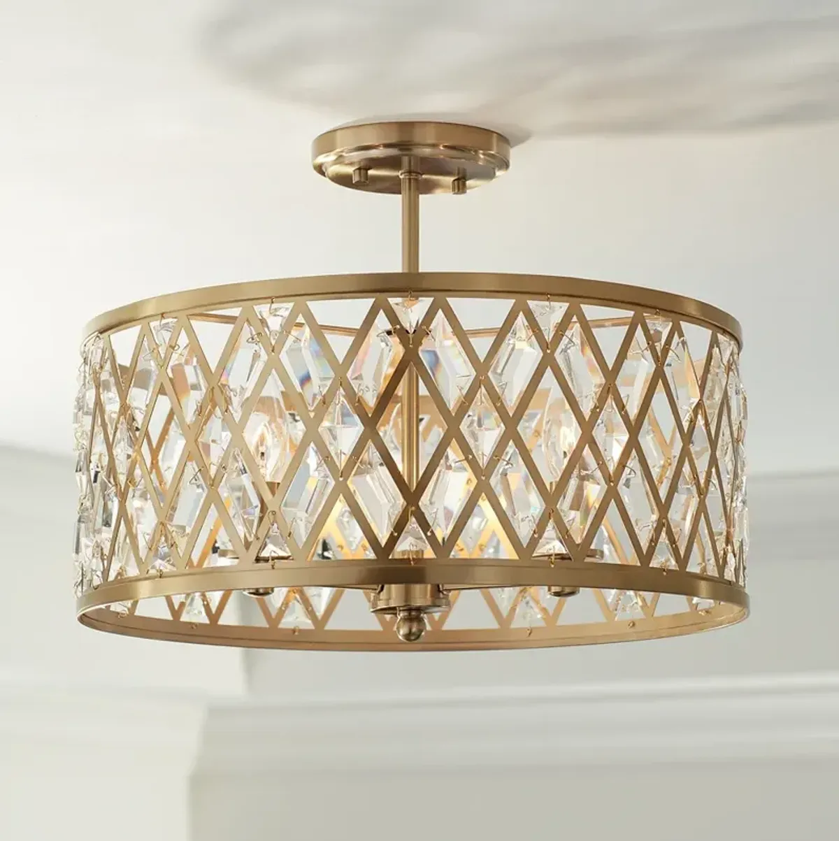 Possini Euro Tanz 16 1/2" Wide Satin Brass Ceiling Light