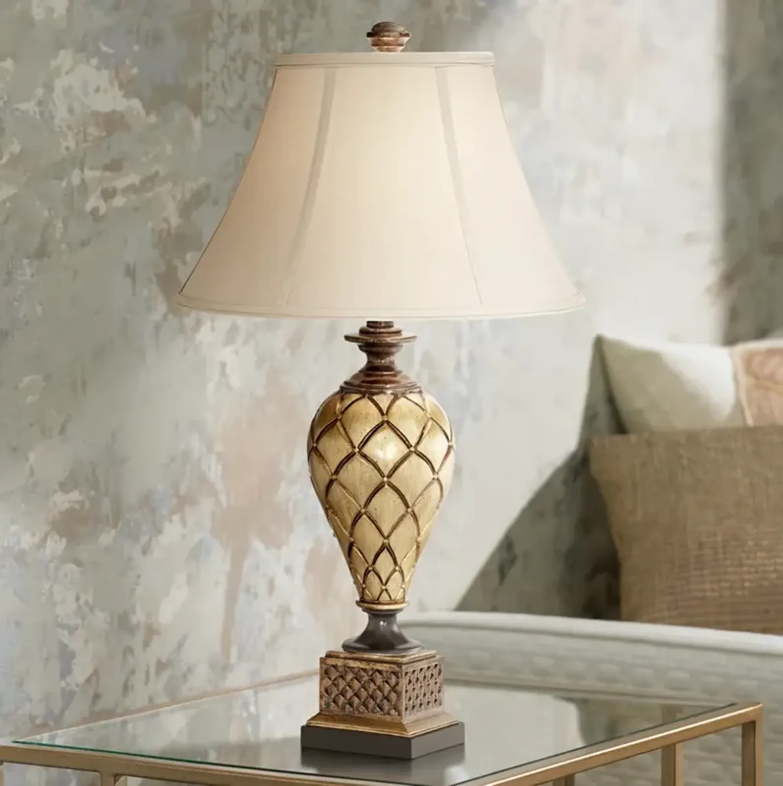 Barnes and Ivy Theron 27 1/2" Traditional Antique Gold Urn Table Lamp