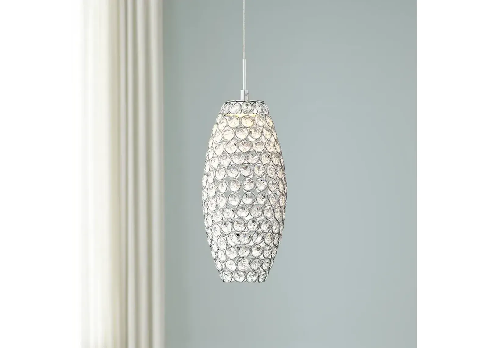 Possini Euro Carlier 5 1/4"W Chrome LED Crystal Mini Pendant