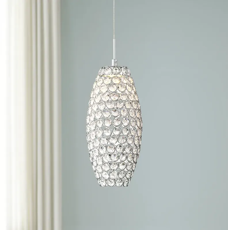 Possini Euro Carlier 5 1/4"W Chrome LED Crystal Mini Pendant