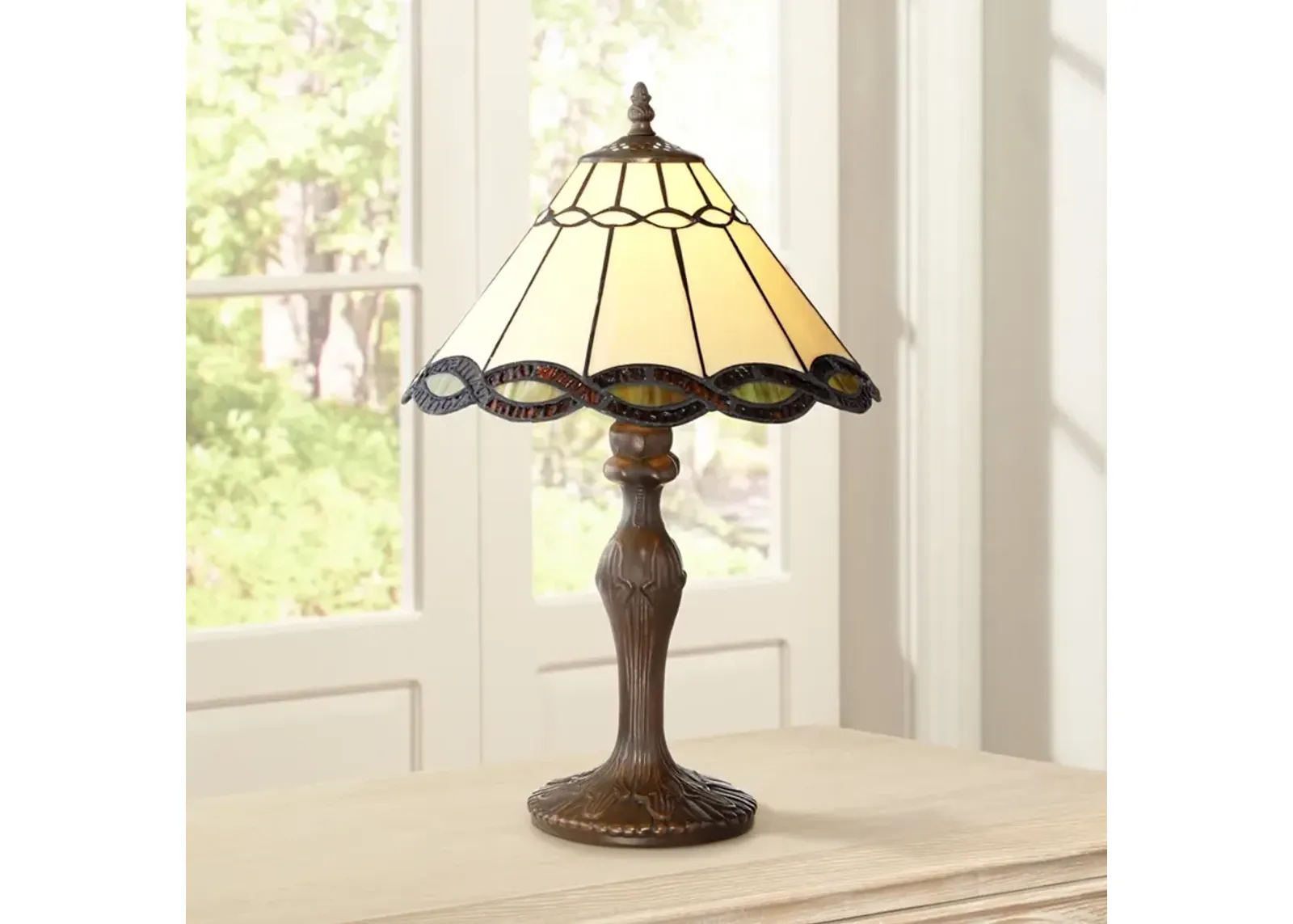 Robert Louis Tiffany Camile 18 1/2" High Tiffany-Stye Accent Lamp