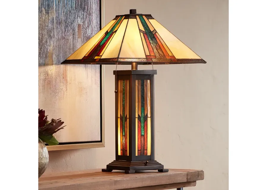 Robert Louis Tiffany Ranier 25" High Mission Night Light Table Lamp