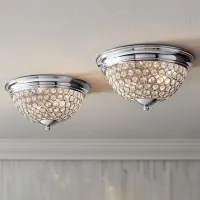 Possini Euro Faith Chrome-Crystal Ceiling Lights Set of 2