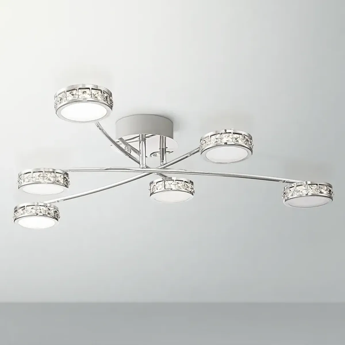 Possini Euro Tambourine 25 1/2" Wide Chrome Modern LED Ceiling Light