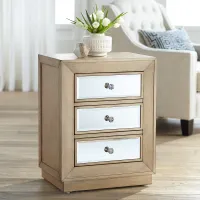 Gabriella 20" Wide Mirrored and Oak Wood Accent Chest