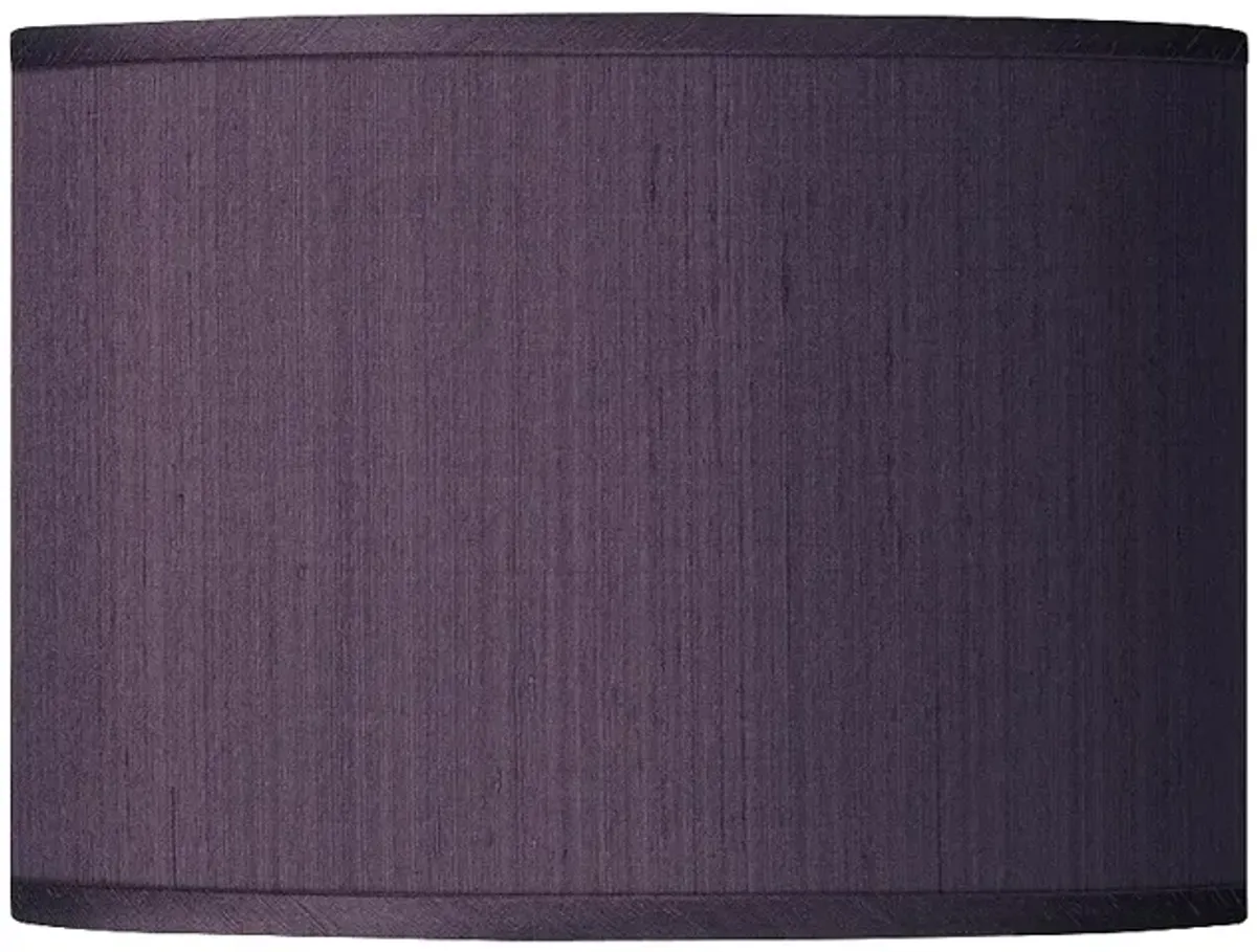 Possini Euro Eggplant Purple Faux Silk Drum Shade 13.5X13.5X10 (Spider)