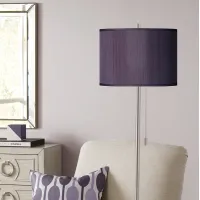 Possini Euro Eggplant Purple Brushed Nickel Pull Chain Floor Lamp