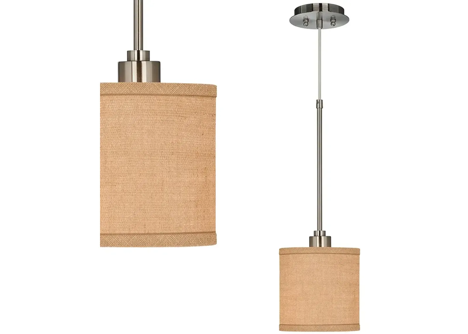 Possini Euro Woven Burlap 7" Wide Mini Pendant Light