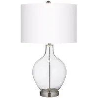 Color Plus Ovo 28 1/2" White Linen Clear Glass Fillable Table Lamp