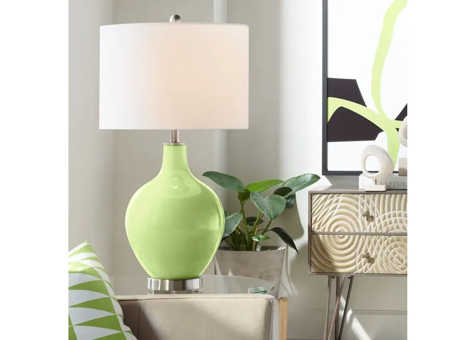 Color Plus Ovo 28 1/2" High Modern Lime Rickey Green Table Lamp