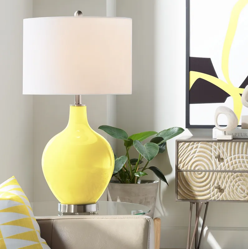 Color Plus Ovo 28 1/2" High Lemon Twist Yellow Table Lamp