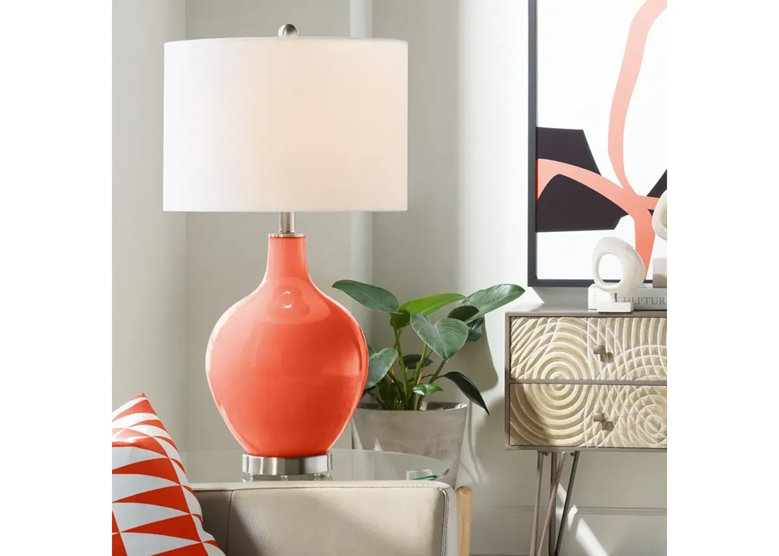 Color Plus Ovo 28 1/2" High Modern Daredevil Orange Table Lamp