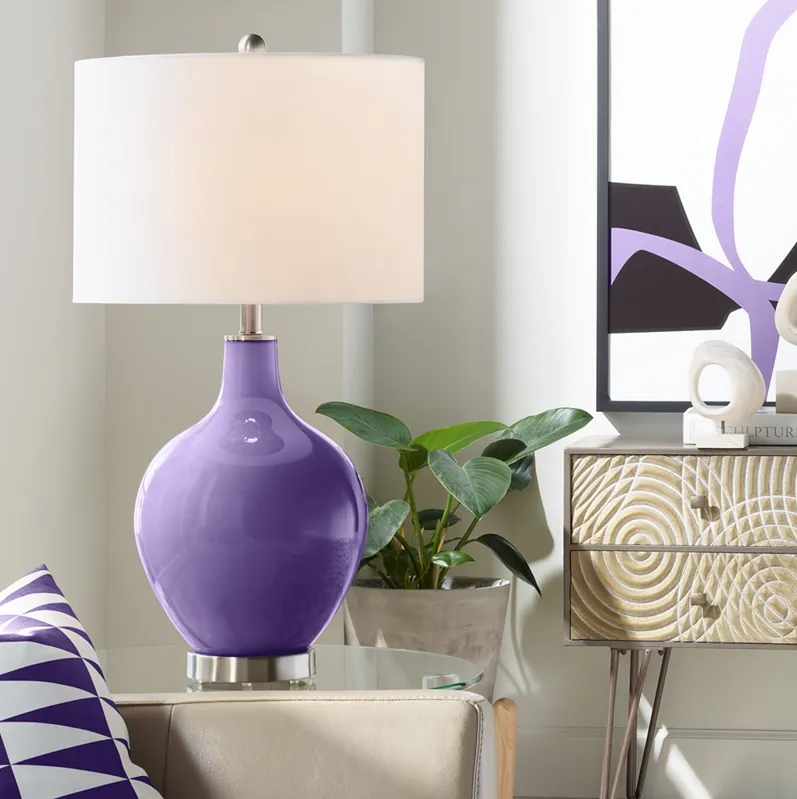 Color Plus Ovo 28 1/2" High Izmir Purple Glass Table Lamp