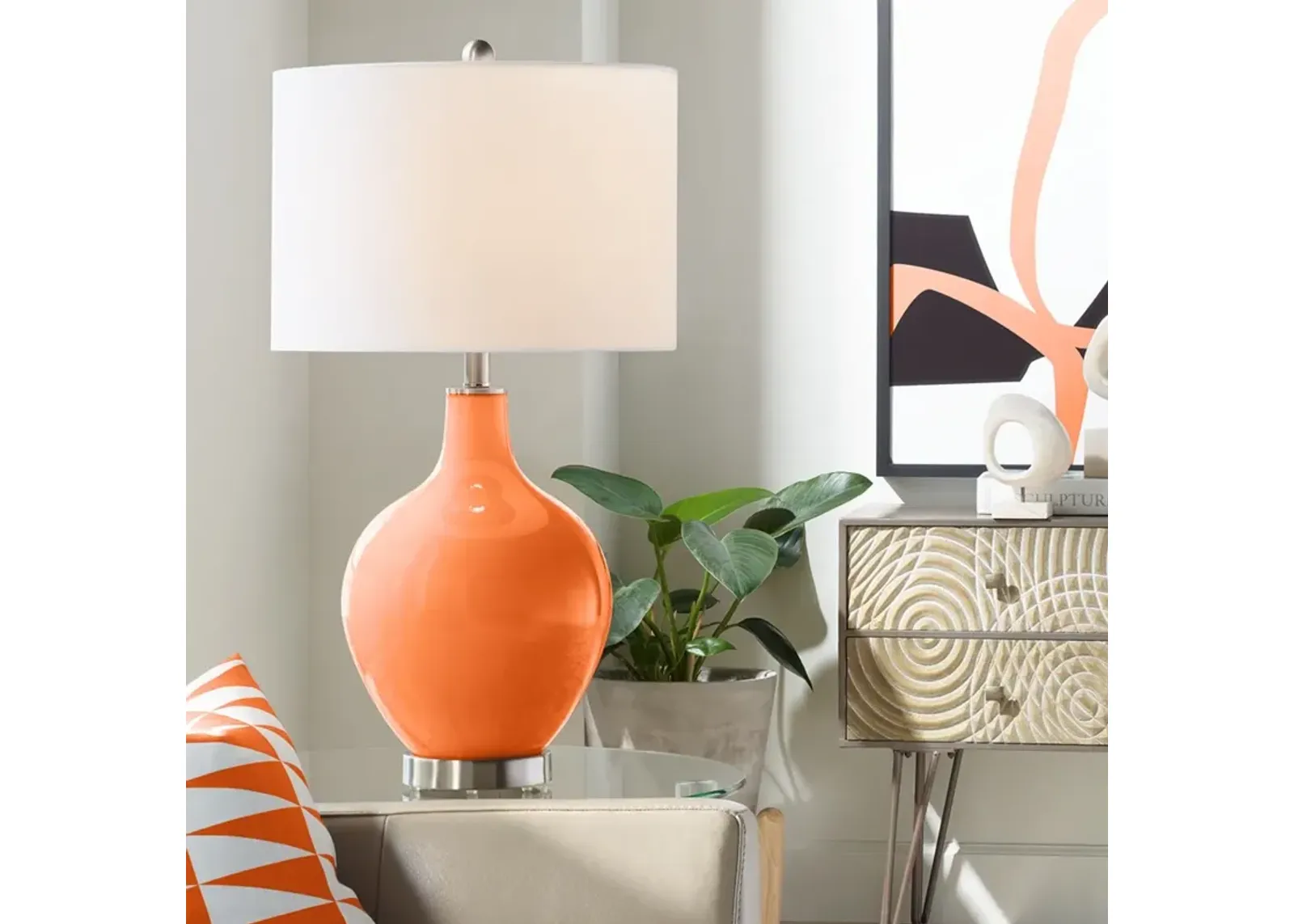 Color Plus Ovo 28 1/2" High Modern Invigorate Orange Table Lamp