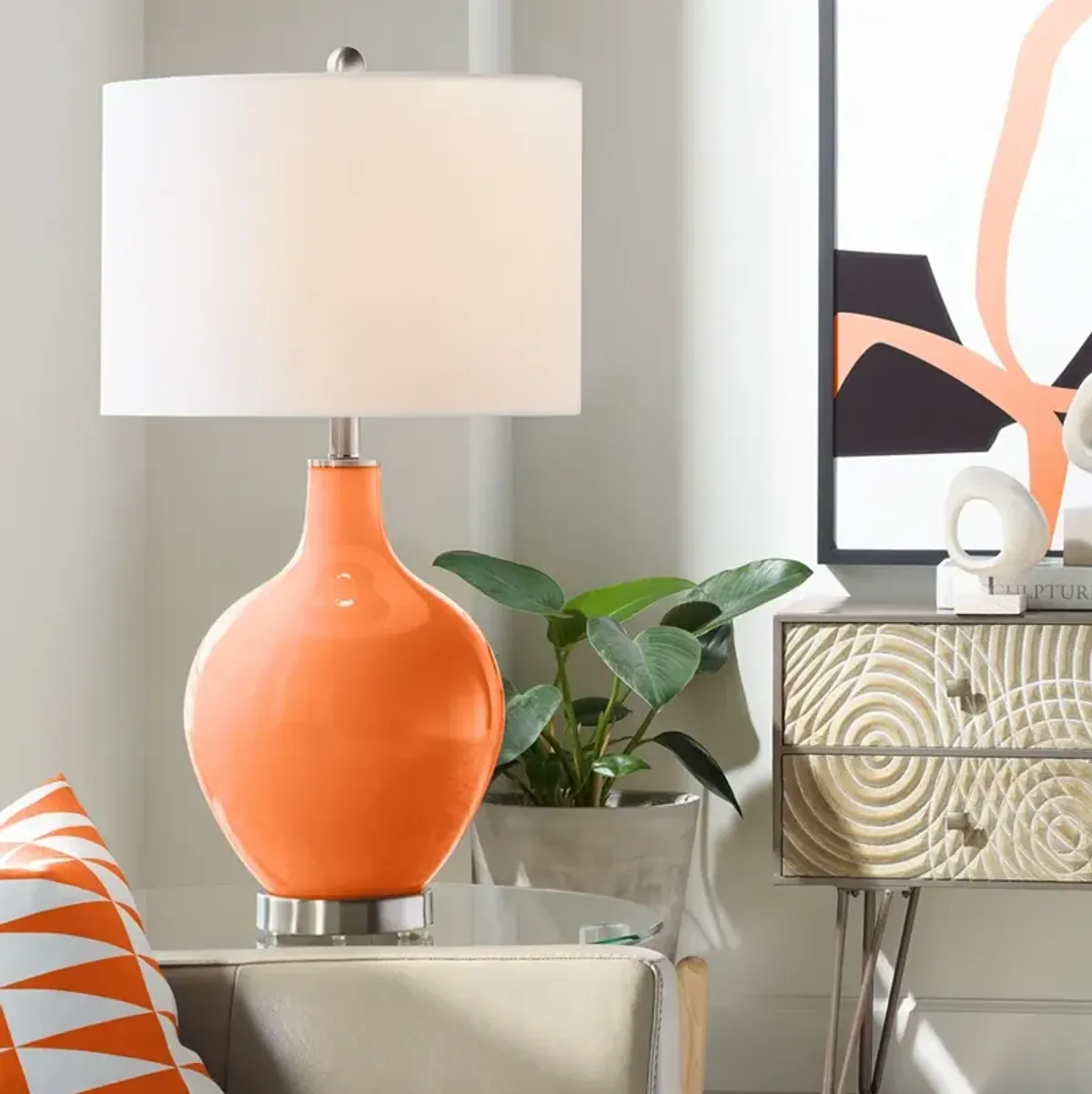 Color Plus Ovo 28 1/2" High Modern Invigorate Orange Table Lamp