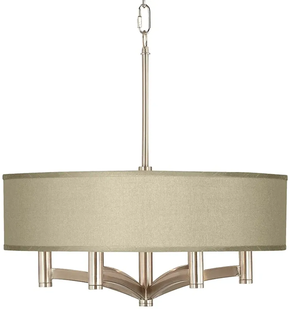 Possini Euro Ava 20" Sesame Faux Silk 6-Light Pendant Chandelier