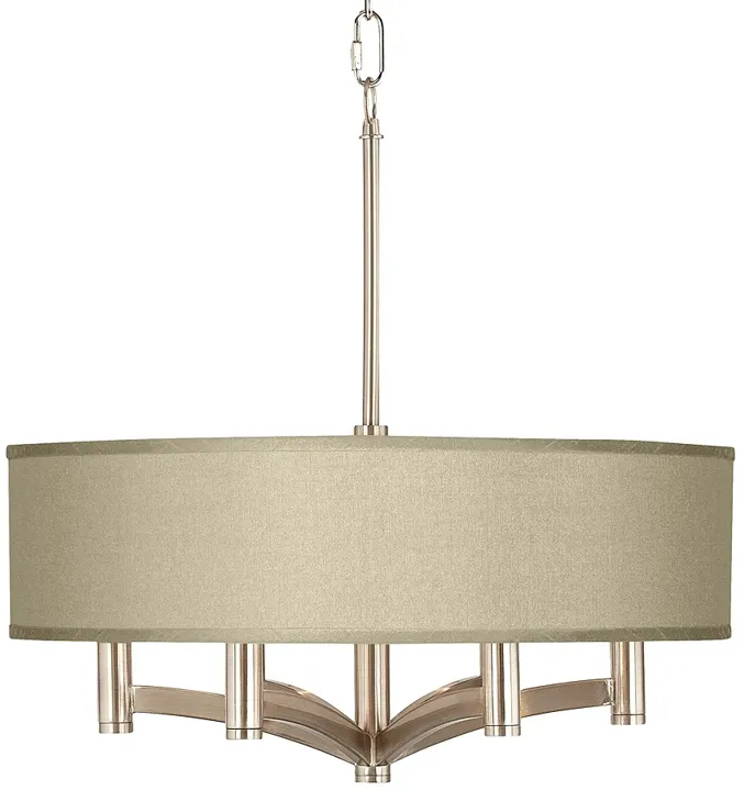 Possini Euro Ava 20" Sesame Faux Silk 6-Light Pendant Chandelier