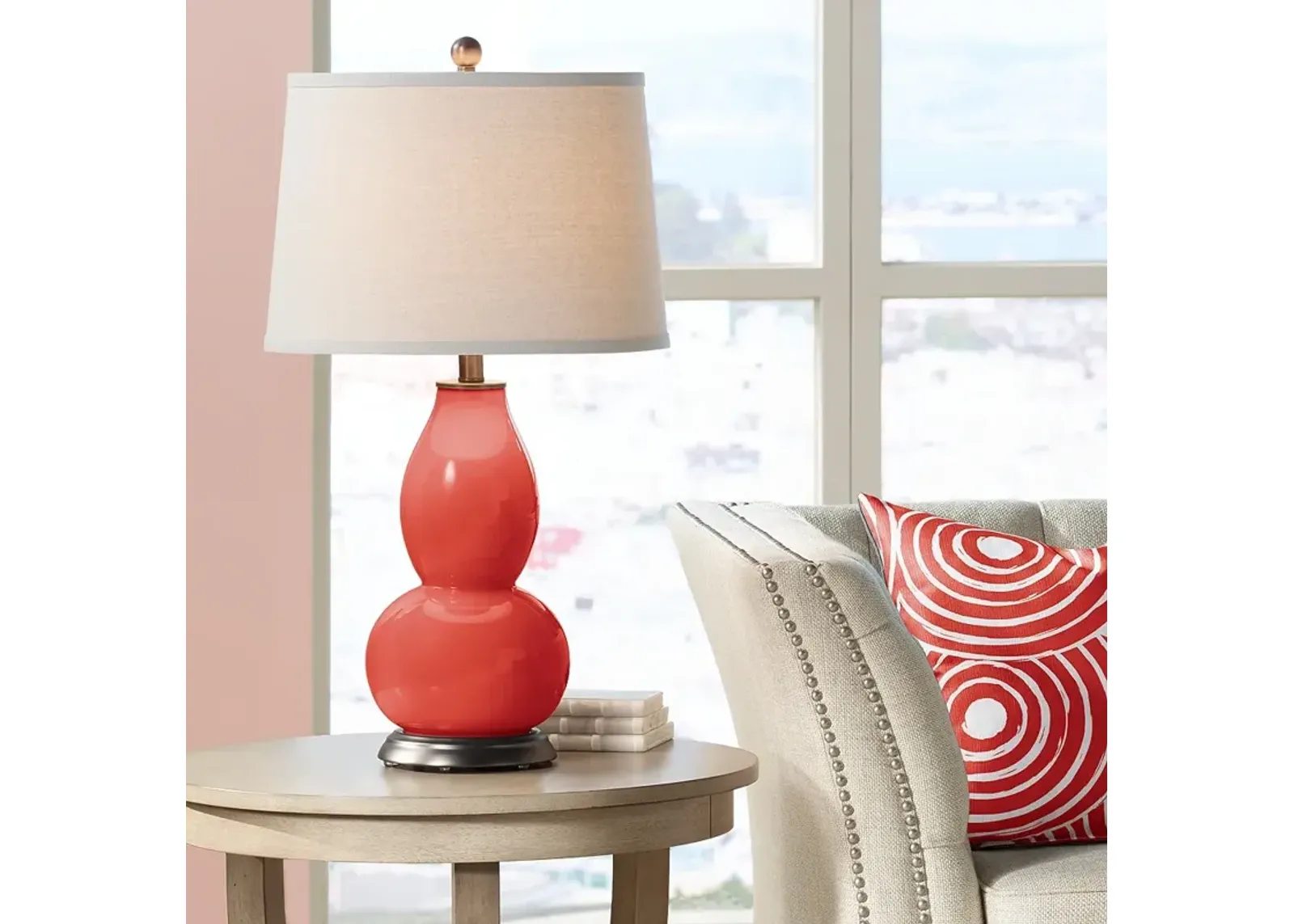 Color Plus Double Gourd 28 3/4" Cherry Tomato Red Table Lamp