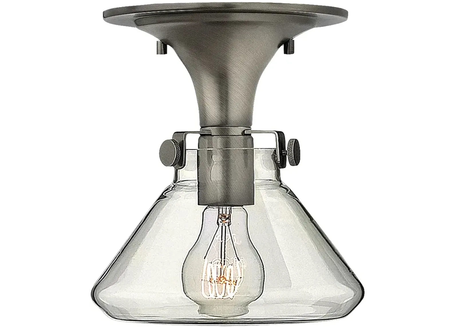 Foyer Congress-Small Retro Glass Flush Mount-Antique Nickel