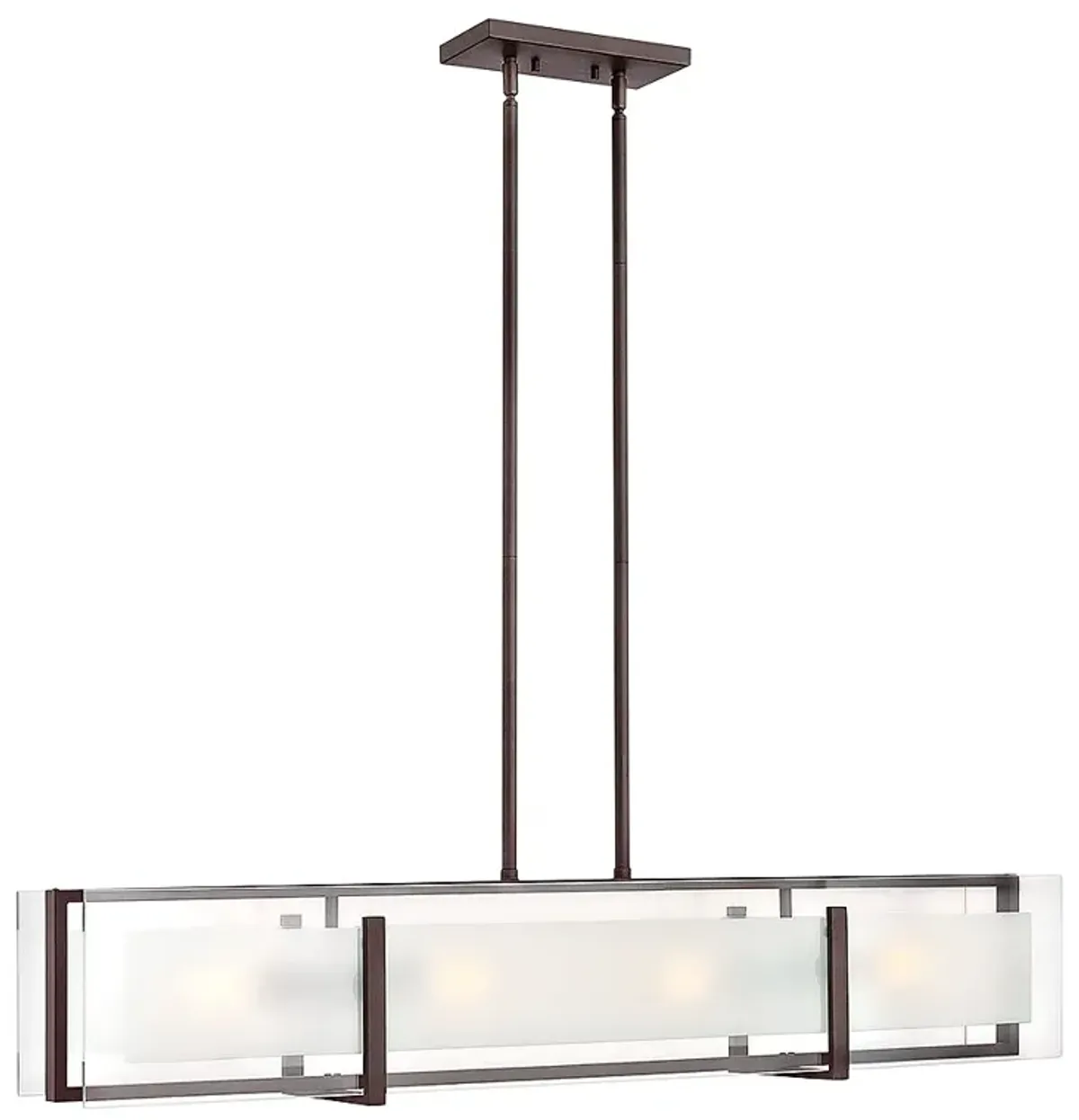 Hinkley Latitude 42" Wide Oil Rubbed Bronze Linear Pendant Light