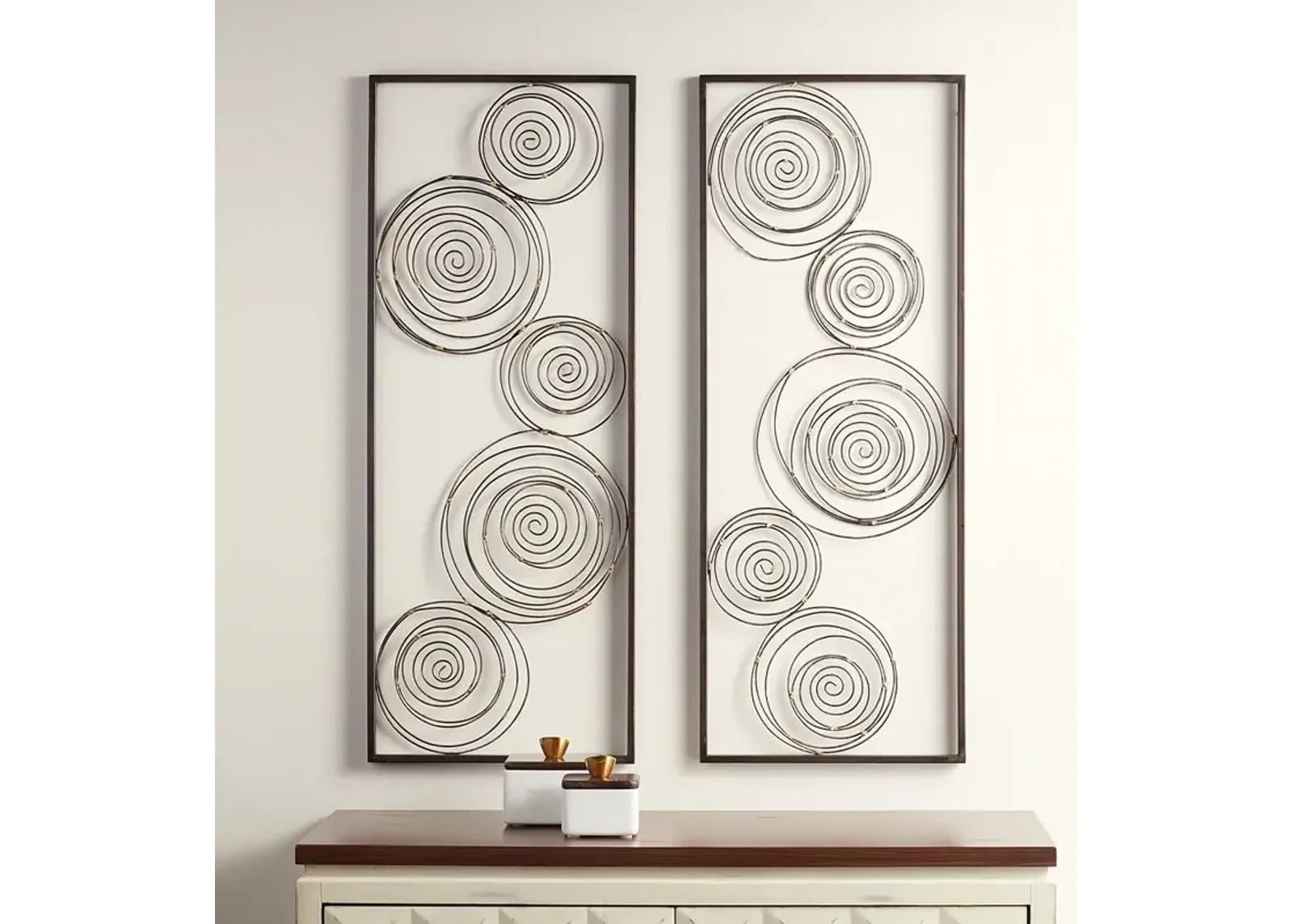 Metallic Swirl 13 3/4" x 35 1/2" Wall Art Set of 2