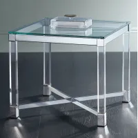Studio 55D Jenna 22" Square Modern Acrylic and Glass Top Accent Table