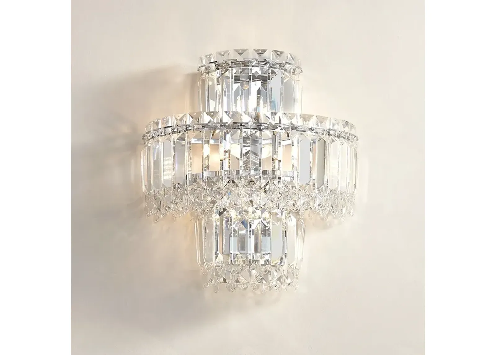 Magnificence 12 1/2" High Chrome and Crystal LED Wall Sconce