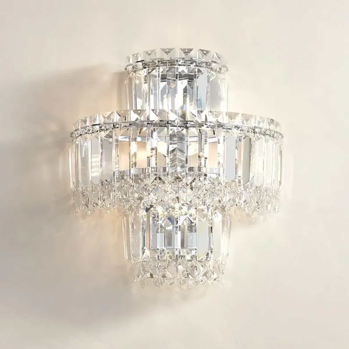 Magnificence 12 1/2" High Chrome and Crystal LED Wall Sconce