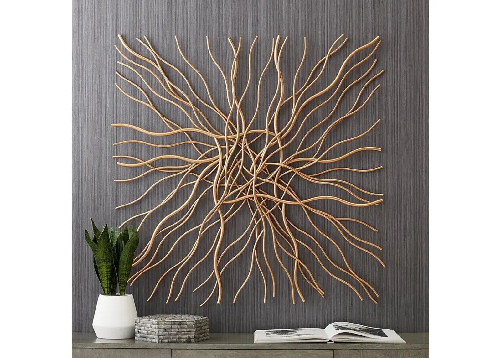 Dahlia Studios Albright 39 3/4" x 40" Modern Metal Gold Wall Art