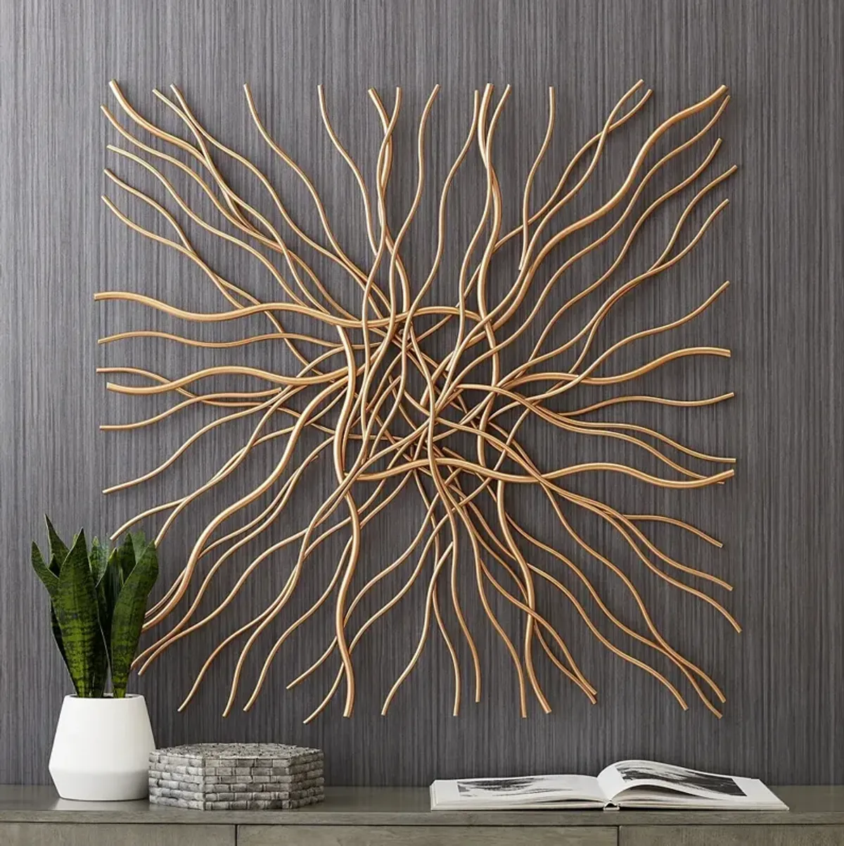 Dahlia Studios Albright 39 3/4" x 40" Modern Metal Gold Wall Art