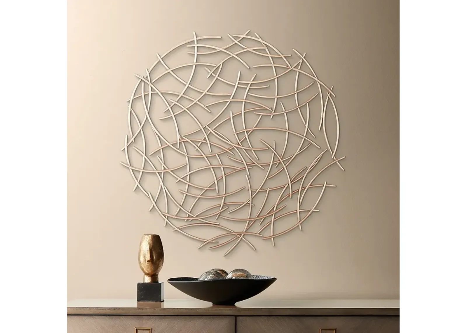 Sena 26" x 26" Copper Finish Modern Metal Wall Art