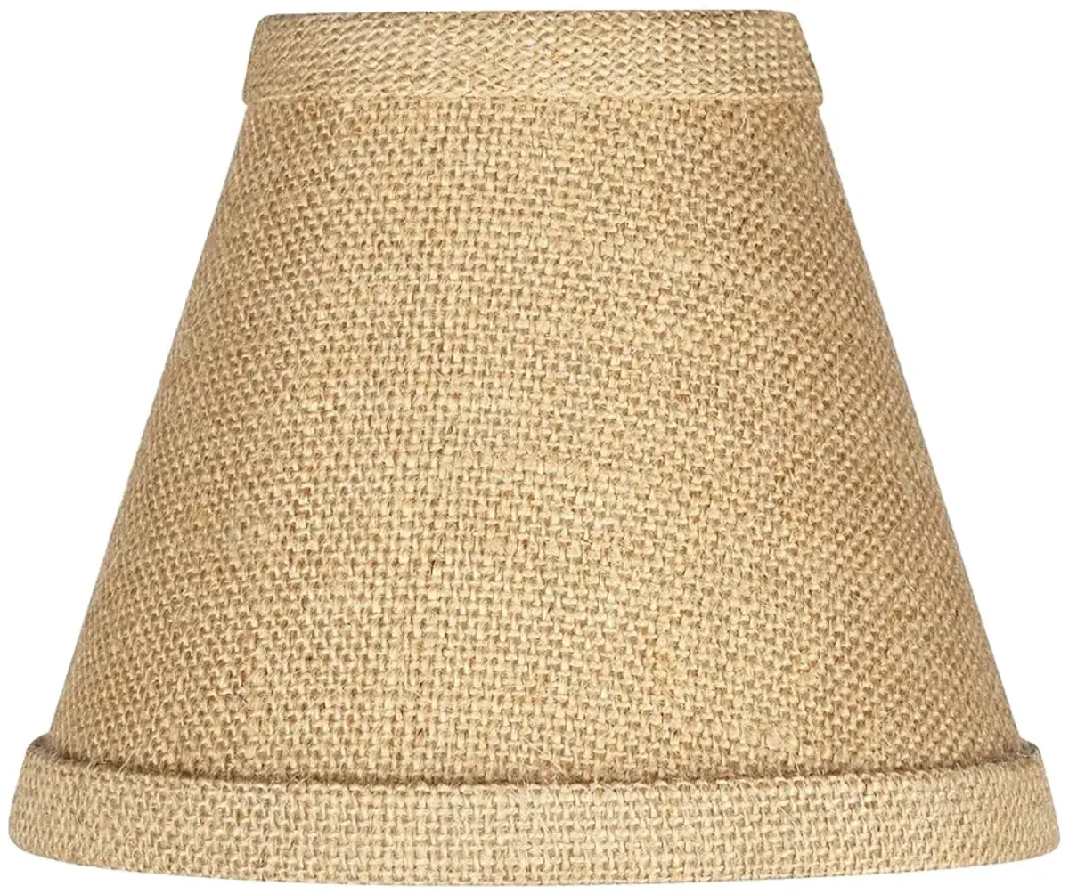Springcrest Woven Burlap Set of 4 Chandelier Clip Shades 3x6x5 (Clip-On)