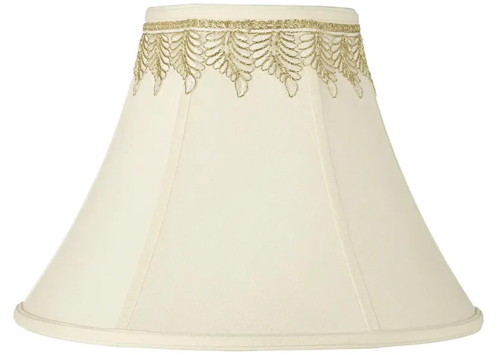 Creme Shade with Embroidered Leaf Trim 7x16x12 (Spider)