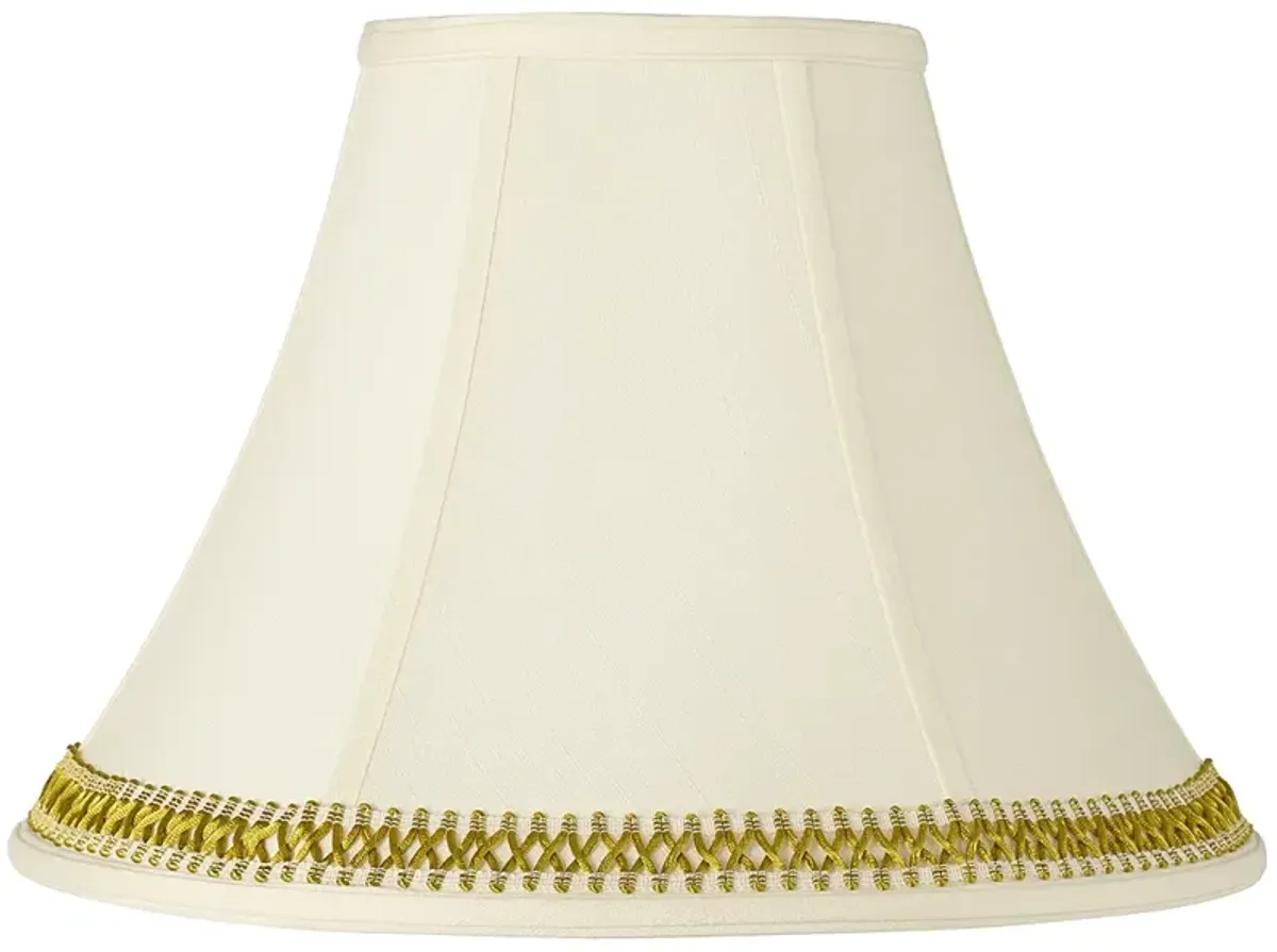 Springcrest Creme Shade with Gold Satin Weave Trim 7x16x12 (Spider)